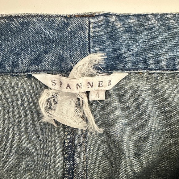 Y2K SPANNER Blue to Cream Ombre Flare Jeans - Picture 3 of 4